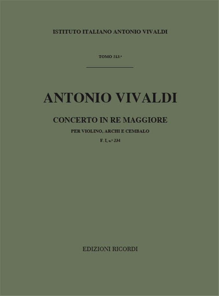 Concerti Per Vl., Archi E B.C.: In Re Rv 227
